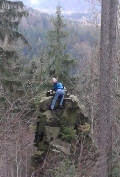 Günter an der Teufelsnase im Erzgebirge