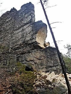 Die Abbruchstelle am Lößnitzturm