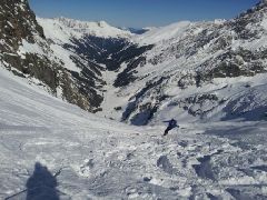 Freerider Jens, Abfahrt von der Lisenser Spitze.